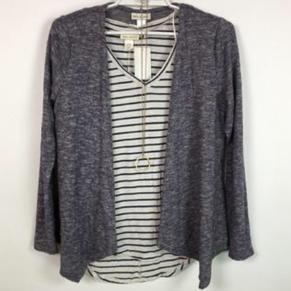 Belle Du Jour Cardigan and Striped Tee - Picture 1 of 1